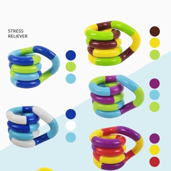 Fidget legetøj tangels tangel twist tilfældige farver 3stk 3st