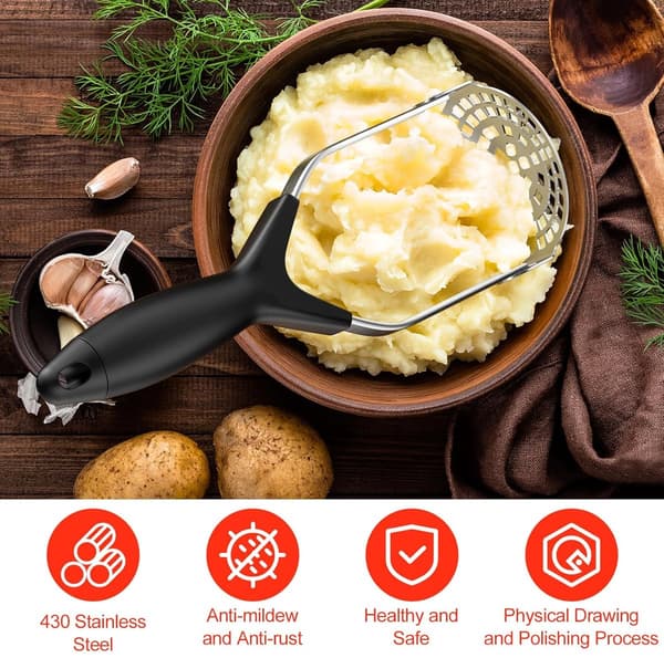 Kartoffelmoser - rustfrit stål - ergonomisk design