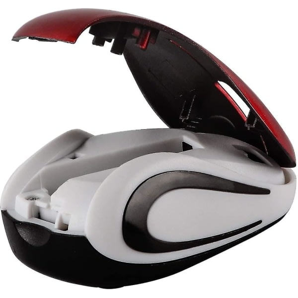 Mini Liten Trådløs Mus For Reiser Optisk Bærbar Trådløs Minimus Med USB Mottaker For Pc Laptop Rød Red Red