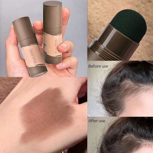 Vattentätt hårlinjepuder i hårfärg Kantkontroll Hårlinje Skuggmakeup Hårconcealer Root Cover Up Unisex hårsmink C deep brown