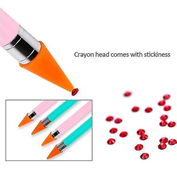 CDQ 1 st Dual Ended Dotting Pen Box Case Förpackning Dekoration Manikyr Tools Kit|dotting Tools (rosa)