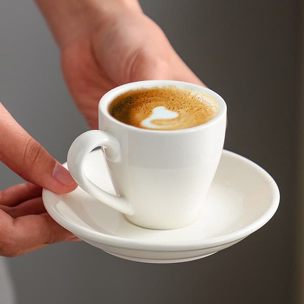 Porcelæn Espresso-kop med underkop, Espresso-kop, 80 ml/2,7 oz-tfrf White