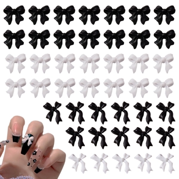 200 st 3D Bow Nail Art dekorationer, färgglada Bowknot Nail