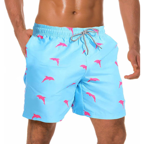 Opløselige badebukser Fødselsdagsspøg Sjov Bachelor Strandfest-gave til din bror Mist sine badebukser i poolen (FÅ DEN) Blå Pink Delfin Blue Pink Dolphin Small