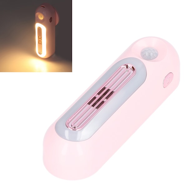 Kylskåpsdeodoriserande smart sensor 5V 120mA varmt nattljus USB-uppladdningsbar garderob elektrisk deodoriserare Pink
