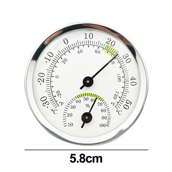 CDQ Mini pektermometer skal av aluminiumlegering plastbotten Silver Green Thermohygrometer