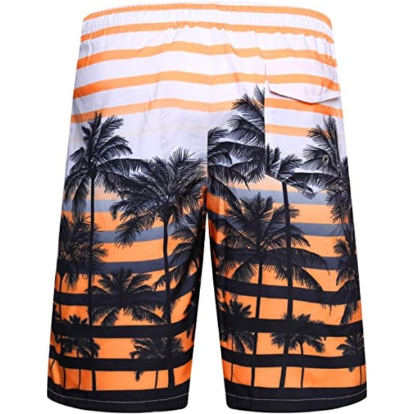 Badbyxor for män hurtigtorkande baddräkt Beach Kort baddräkt med mesh og fickor (orange) zdq