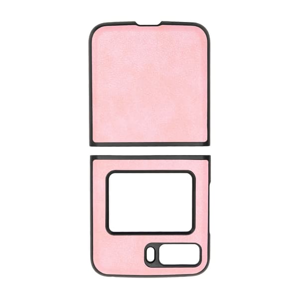Protective Case Lichee Pattern Scratch Resistant Phone Cover for Moto Razr 2022 Folding Mobile Phone Pink