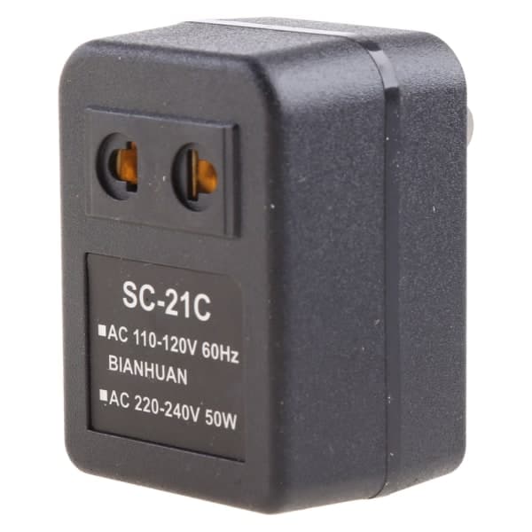 Ny Step Up Spenningsomformer Adapter 110V US til 220V US EU Svart 1 stk