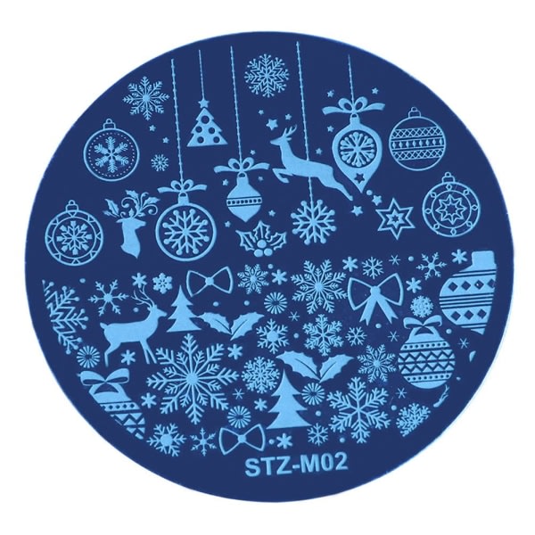 CDQ 1 st Christmas Nail Stamper Kit Snowflake Nail Art Stämplingsplattor Verktyg