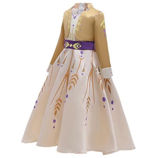 Frozen Queen Anna Princess Girl Cosplay Fancy Dress Up Børnefest Kostym 4-5 år