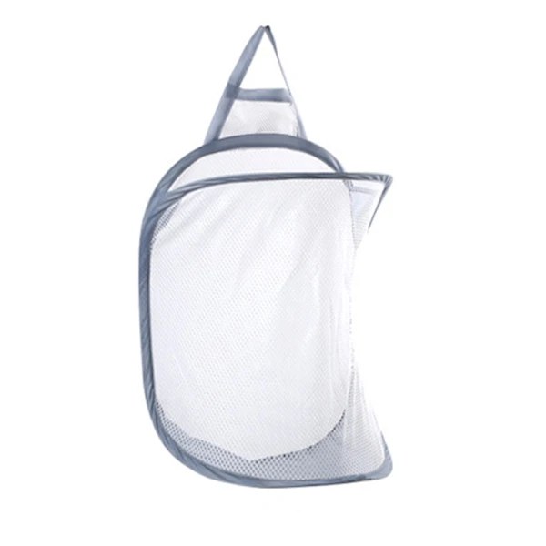 Hanging Laundry Hamper, Foldable, Wall Mounted, Mesh Bathroom Laundry Basket, Visible, Large Open Top, Easy Access for Room, Grey Gray