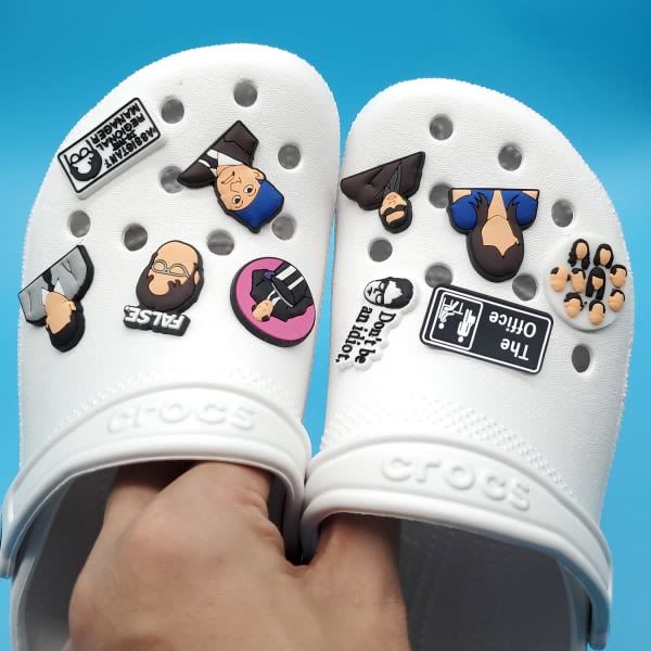 10 stycken 3D Clog Sandals Prydnader (The Office), Skoberlocker, Söta Skoprydnader för Clogs Skor Armband DIY