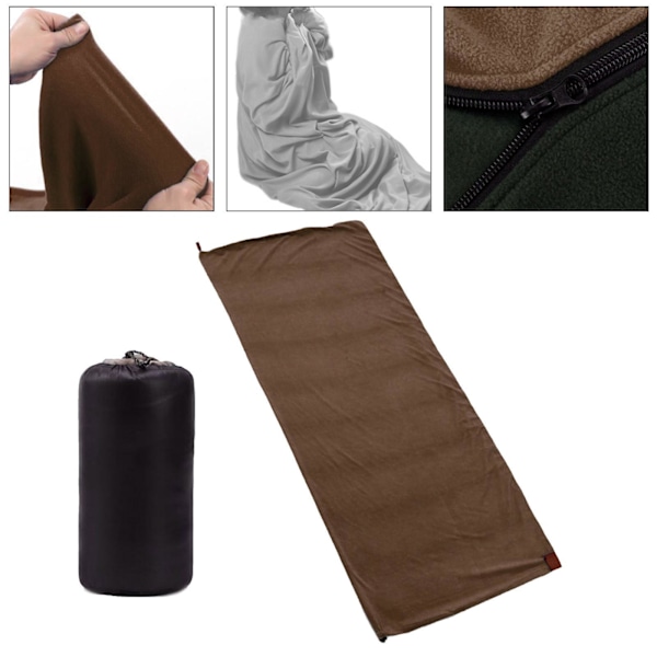 Sovepose i myk fleece Liner Business Backpacking Thermal Coffee 180 x 80cm