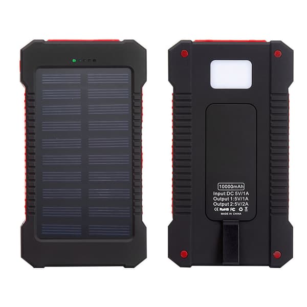 Solcelleoplader med 20000mAh kapacitet, sort Sort Svart 20 000