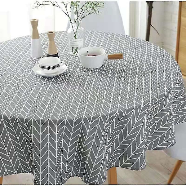 59 tommer rund dug i polyester bomuld gray