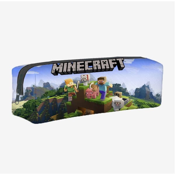 Nytt Minecraft-spilltilbehør student skolesekk stor kapasitet student glidelås penal mønster-FF1- pattern 6_tfrf pattern 6