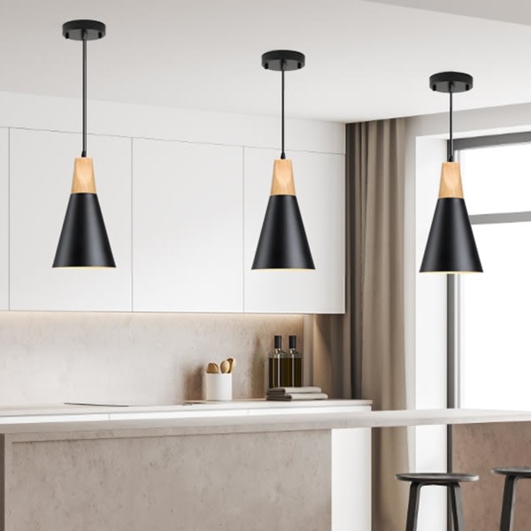Pendellampa taklampa för vardagsrum, industrikök pendel E27 lampa hängande sockel taklampa för kök, matsal, ö