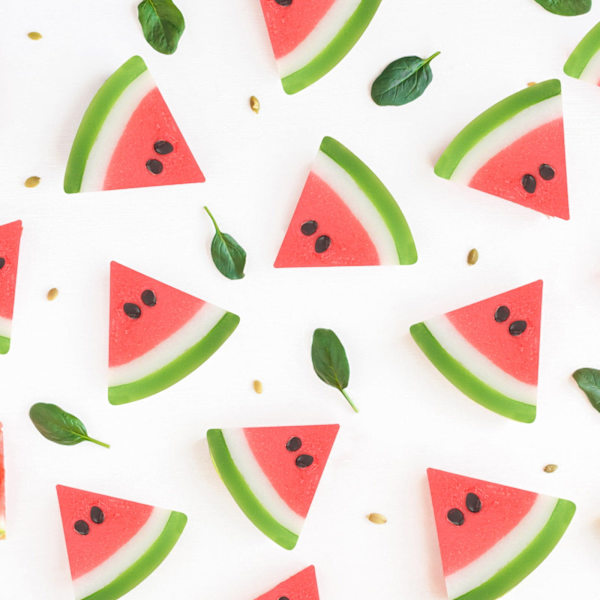 Kunstig Plast Rød Vannmelon Skive Realistisk Frukt Dekorasjon (10 Stykker)