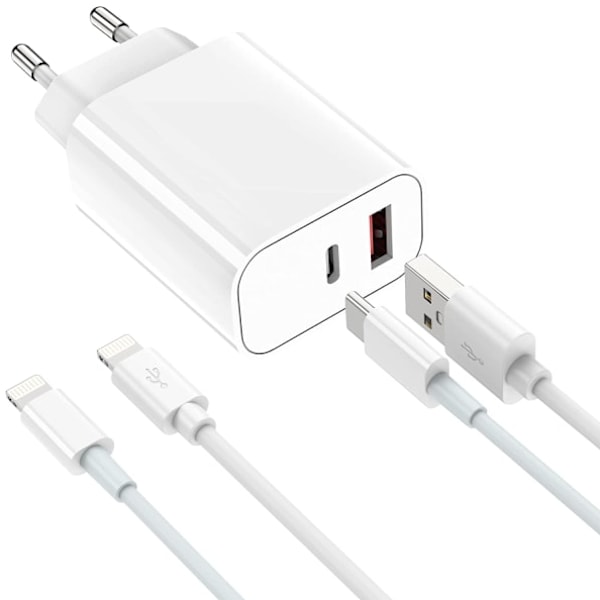 Snabb iPhone-dobbellader med 2 kabler_tfrf 2