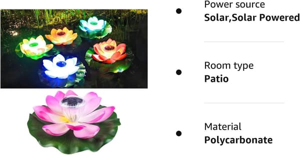 Solcellelamper til dam Rosa flydende solcellelamper til dam, flydende lotusblomst solcellelamper til pool Havedam Solcellelilje blomsterlamper Lotus Light (Pink)