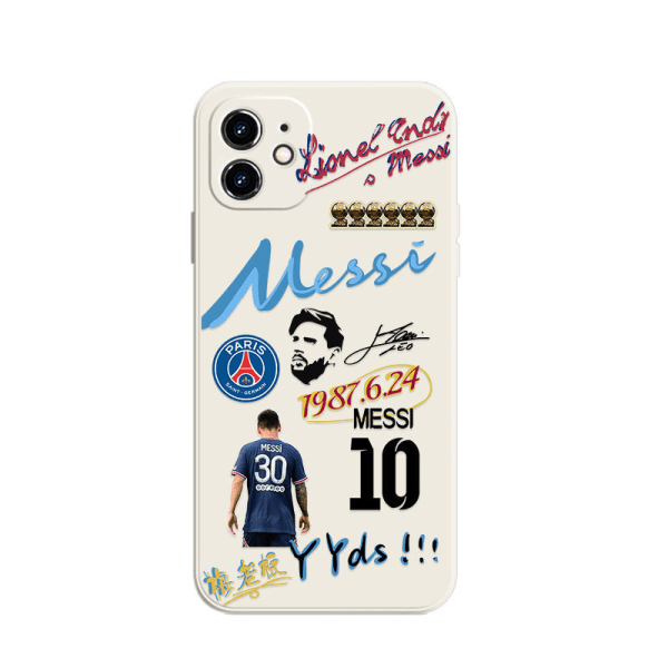 iPhone 13 Mini mobilskal Messi Graffiti Vit