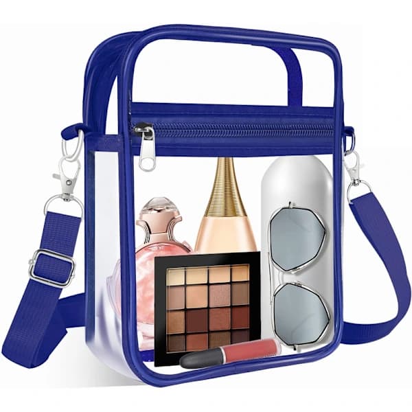 Transparent Stadium Bag Crossbody Wallet Adjustable Strap Front Pocket for Women