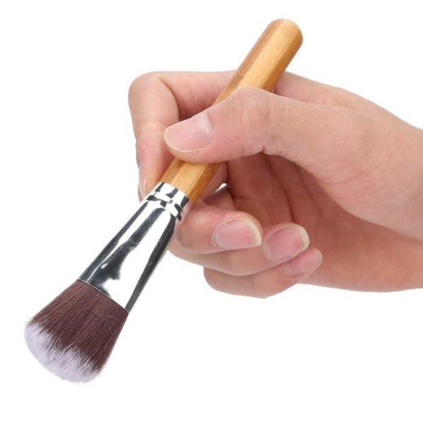 11st enkla fiberhårborstar med trähandtag, kosmetisk borste med fin textur, för professionella makeupartister