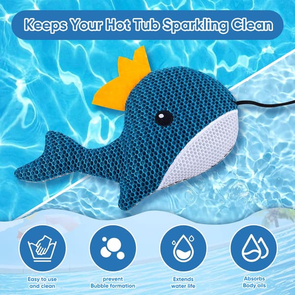 2-pak Spa Svamp Olieabsorberende - Hval - Til Jacuzzi & Swimmingpool