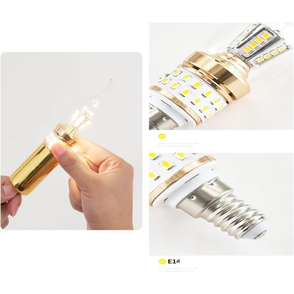 CDQ LED-ljuslampor E14 10W Liten kandelaber LED-skruvljus 5586 | Fyndiq