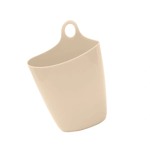 Hanging Desk Trash Can Mini Storage Bucket Pen Holder Wall Mounted Beige