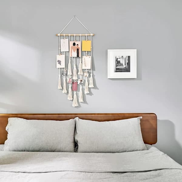 Hanging Photo Display Fringe Wall Decor Picture Organizer Boho