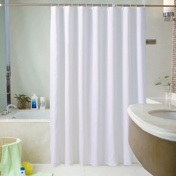 Polyester Duschdraperi 180 x 200 cm Vit_tfrf