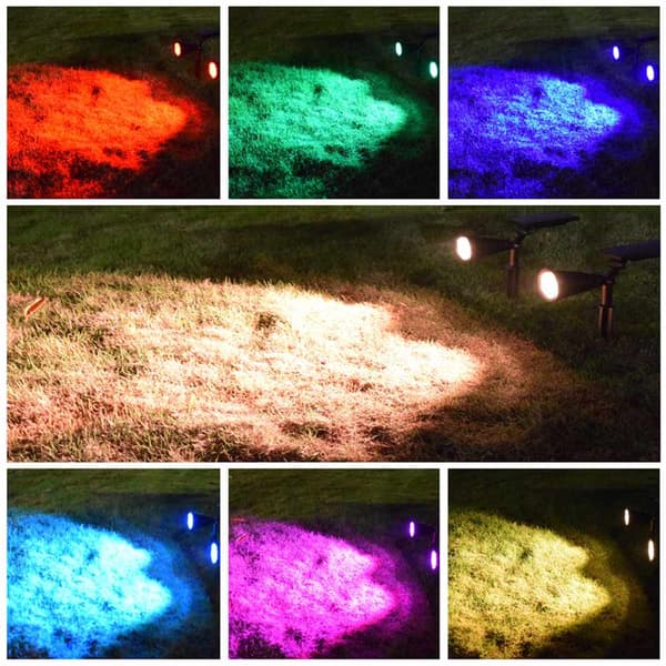 LED Solcellelamper, Vandtætte Udendørslamper, Farveskiftende, 2 Lysstyrkeniveauer, Fast & Transformerende Belysning, Nem Installation, 1 stk, Lang