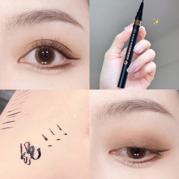 Makeup Eyeliner Flytande Pen Varaktig Färg Non Halo-Färgning Lätt 2# ruskea 1