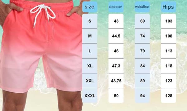 Badshorts för herrar med kompressionsfoder, snabbtorkande strandshorts, 18 cm innersöm, elastisk midja med dragsko, meshfickor, gul XL