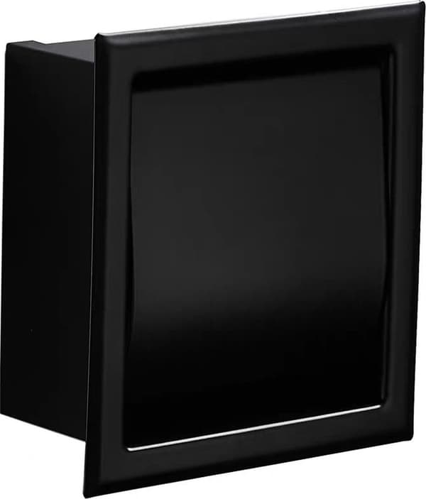 Integreret toiletpapirholder i rustfrit stål - Sort - Til badeværelset - Elegant og praktisk design