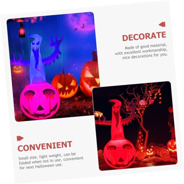 Oppusteligt Halloween-spøgelse med græskar og belysning - Udendørsdekoration_TF_TF