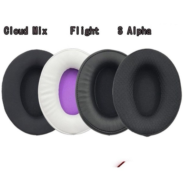 Øreputer for Kingston HyperX Cloud Mix Flight S Alpha S i svart lammeskinn svart lambskin