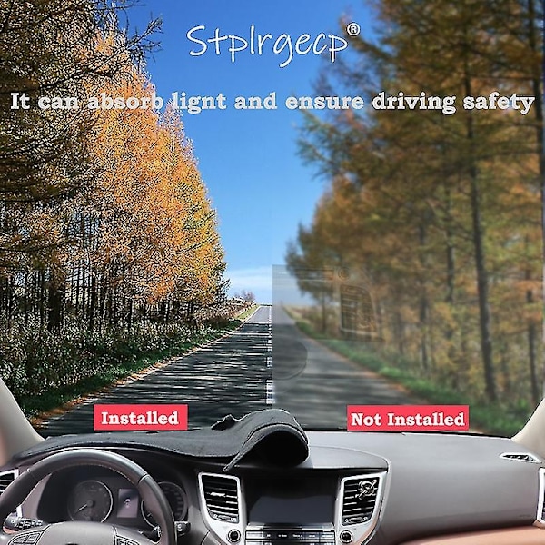 Passer til Peugeot 206 1998-2012 Skridsikker instrumentbræt beskyttelsesplade bildele solskærms måtte 1999 2000 2001 2002 2003 2004-Perfekt højrehånds drev Right Hand Drive Red Edge