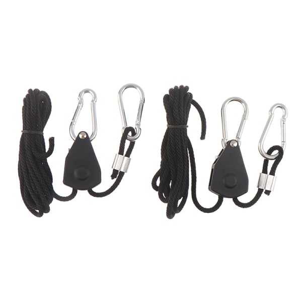 2. 1/8" Justerbar Grow Light Ratchet Rope Hanger For Grow Li Black One Size