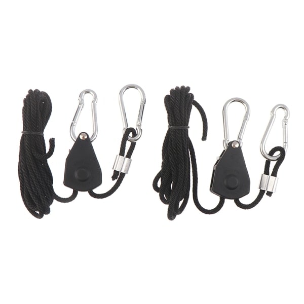 2 stk. 1/8\" Justerbar Grow Light Ratchet Rope Hanger til Grow Li Black One Size