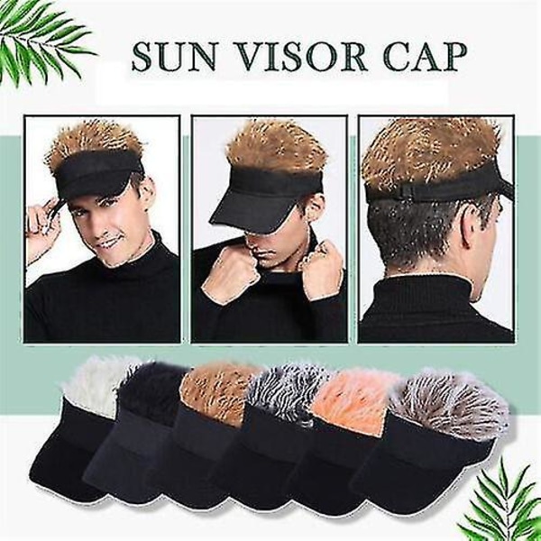 Golfcaps med falskt hår Caps Solskjerm Morsomme Toupet Hatter Herre Spikret Black