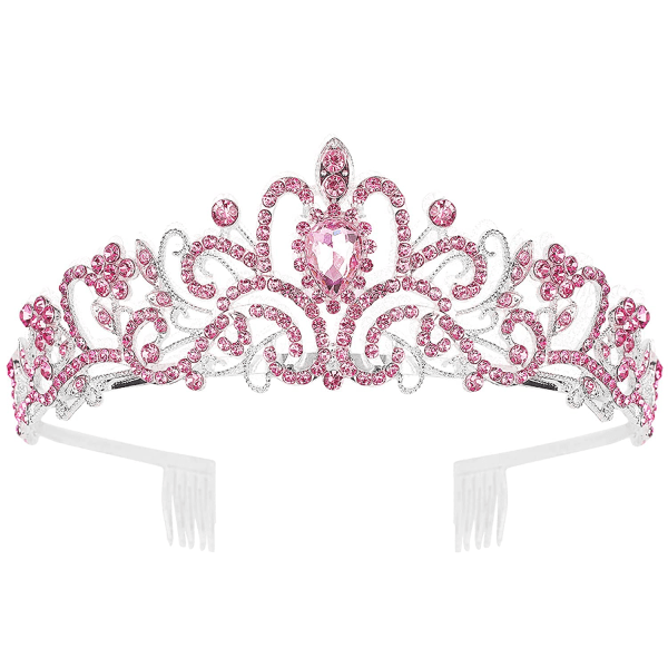 CDQ Silver Kristall Tiara Kronor For Kvinnor Flickor Prinsessan Elegant