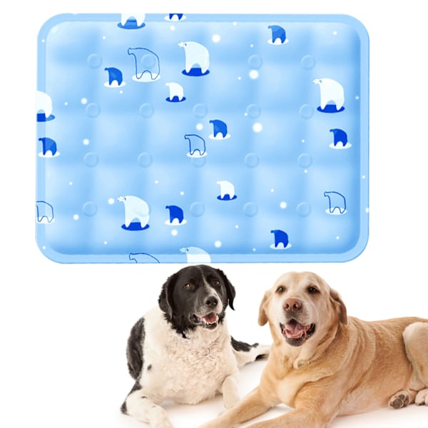Kølemåtte til kæledyr Vandtæt Blød, Ridsesikker Sikker Fortykket Kat Hund Ismåtte Seng til sommer Sky Blue Ice Bear S 0.8