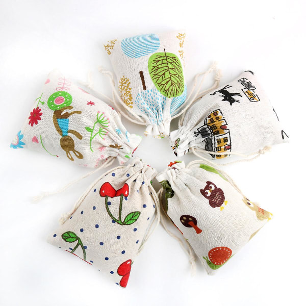 Julejuteposer, godteriposer med snøring til julefest (10 stk, farge som vist på bildet) zdq