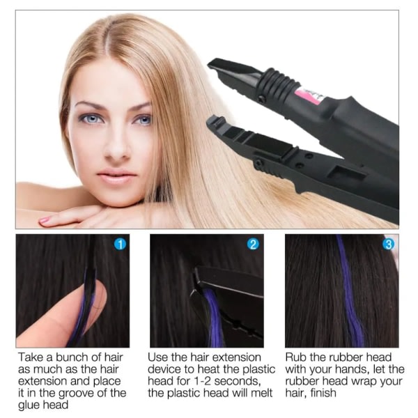 Professionell hot clip hair extension iron hair extensions