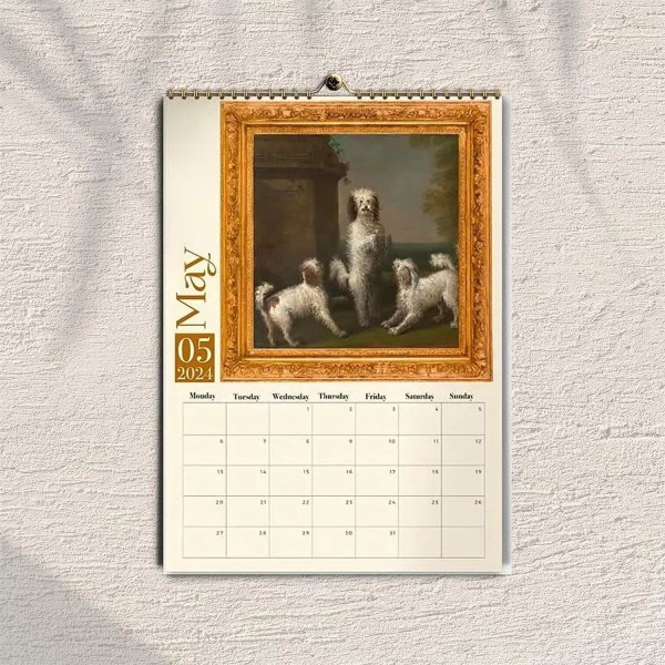 Weird Medieval Dogs Calendar, 2024 Funny Dogs Wall Calendar, Funny Calendar Monthly Planner, Office Home Animals Väggdekor 11 * 8,5 tum, 1st 1stk