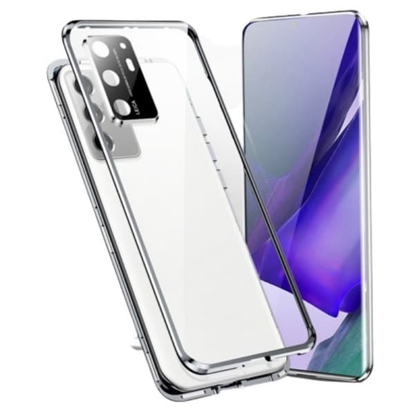 CDQ Magnetisk deksel, dobbeltsidig, kompatibelt med Samsung S23, sølv, SilverCDQ