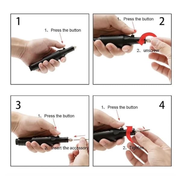 Electric Nail Drill, Electric Nail File, 6 Bits Included White